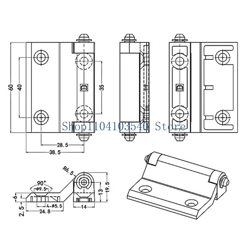02DC Heavy Duty Stainless Steel Door Hinge Brushed Interior Door Hinge 2.36