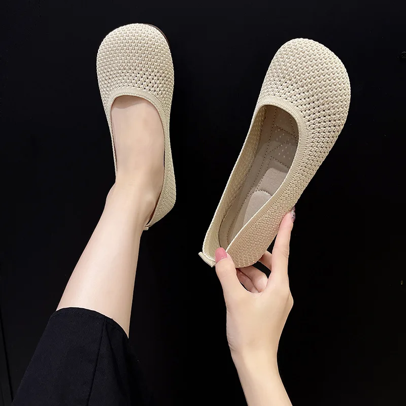 Women Breathable Mesh Flat Heel Shoes Spring/summer Casual Shoes Non-slip Ballet Flats Moccasins Loafers Shoes Zapatos De Mujer