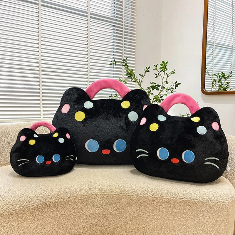 

35/80cm Sanrio Black Hello Kitty Plush Toy Stuffed Animal Pillow for Kids Birthday Xmas Gift Cute Doll Cushion Room Decoration