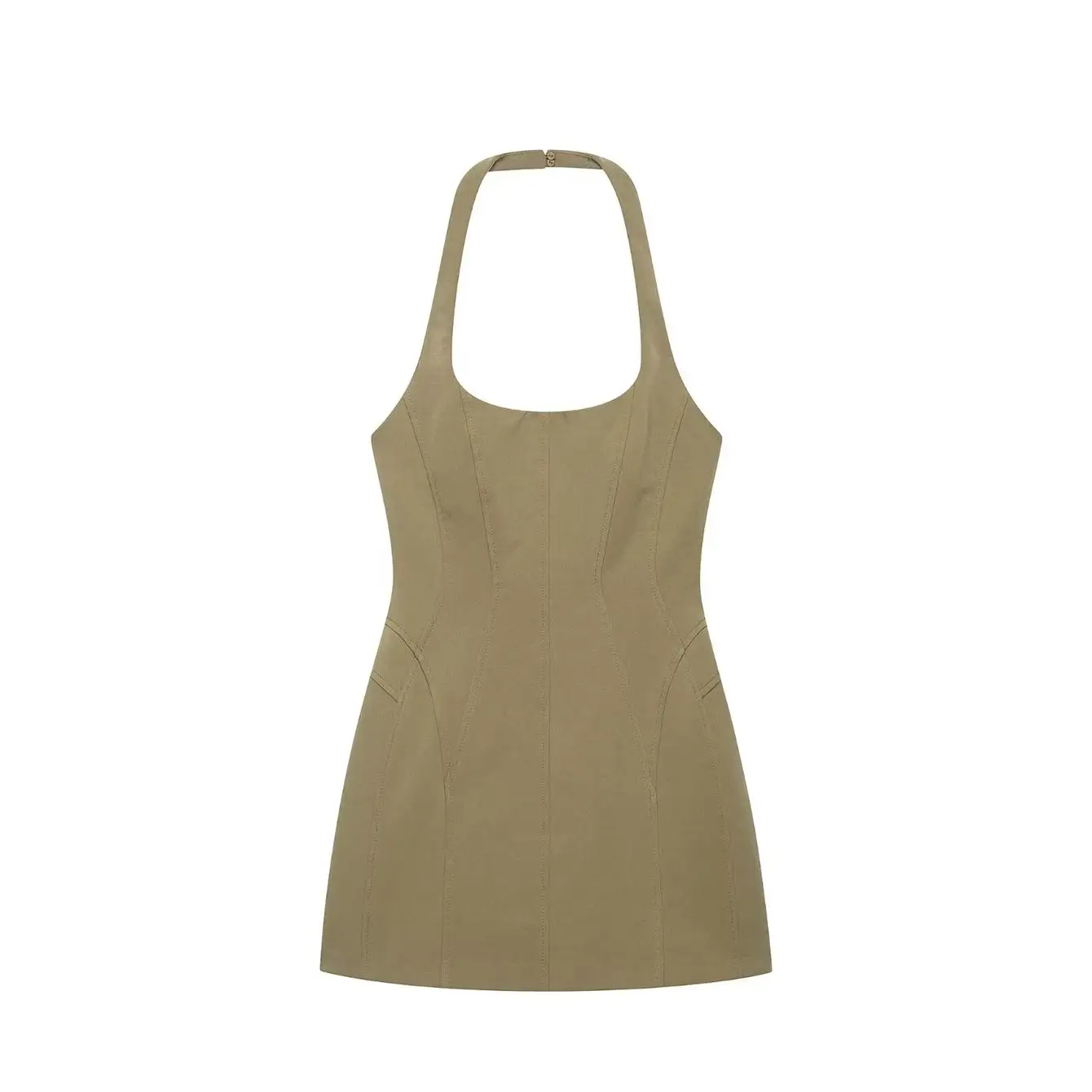 TFMLN Sexy Damen Rückenfreies Neckholder-Minikleid Elegantes Schlankes Ärmelloses Kurzes Kleid Sommer Neu Urlaub Damenkleid 2026 – Detail 2