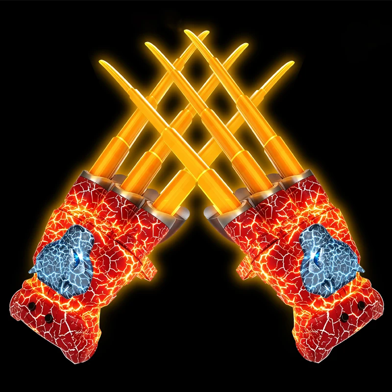 Outdoor Toy Bright Sword Wolf Claw Cosplay Retractable Multi-Color Flash LED Light Claw Party Interactive Toy For Adult Gift