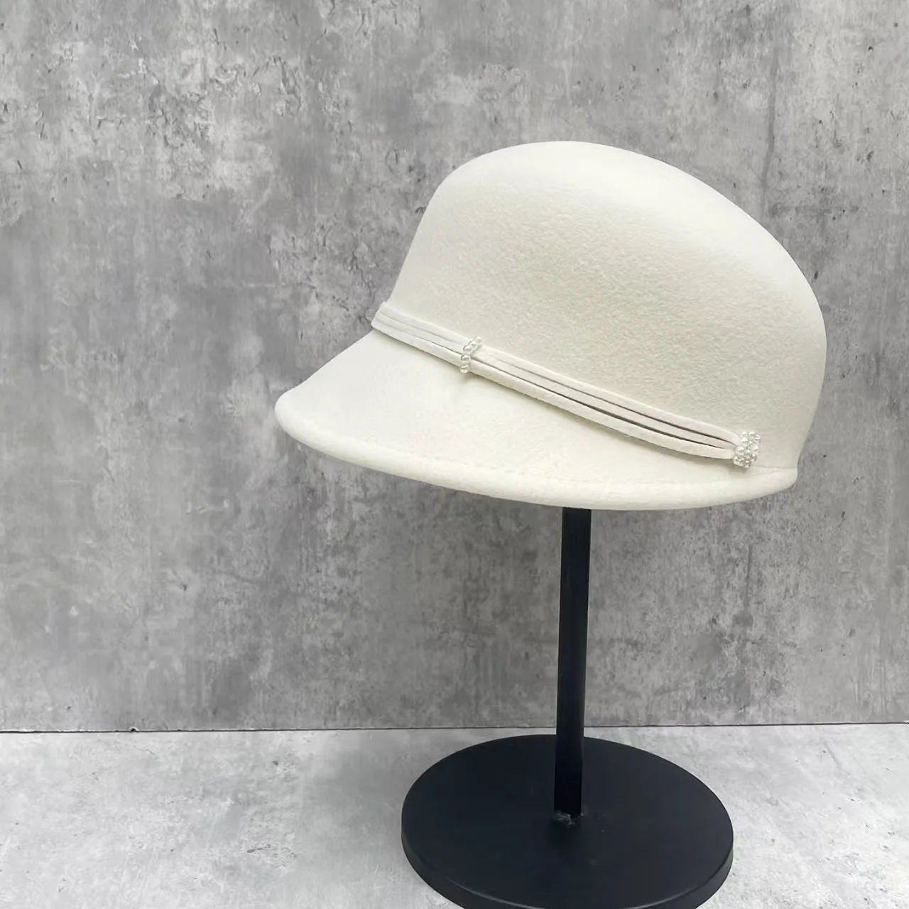 

Женский берет из чистой шерсти с жемчужным козырьком, кепка газетчика, французская винтажная конная шапка на осень-зиму