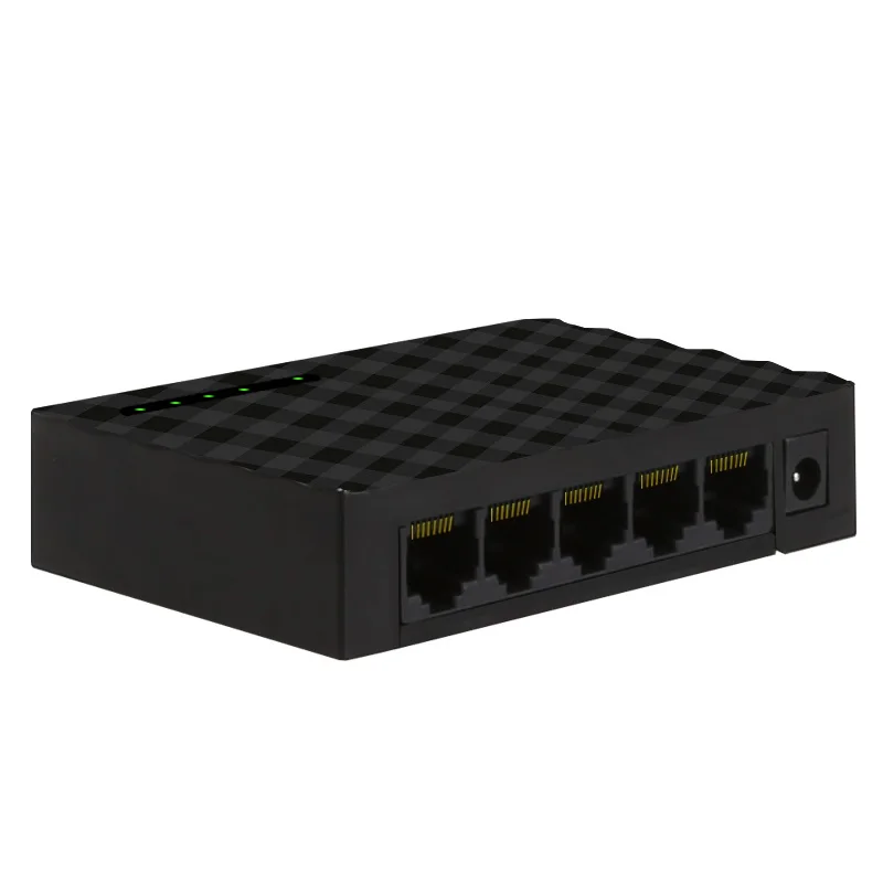 10PCS 5 Port 1G Unmanaged Ethernet Switch SOHO Switch Wall-mounted Plastic Case