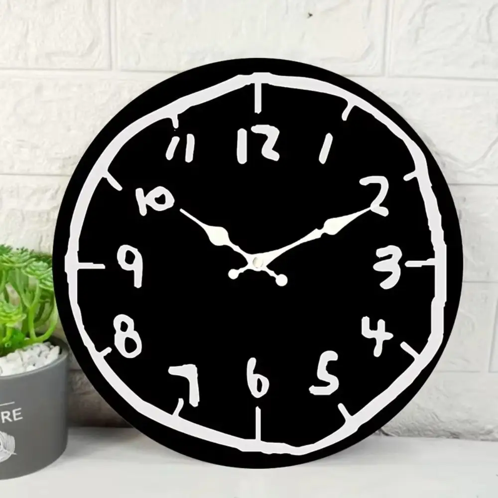 30cm Size Digital Wall Clock Cartoon Design Special Design Silent Wall Clock Graffiti Painting Round Shape Hanging Wall Clock