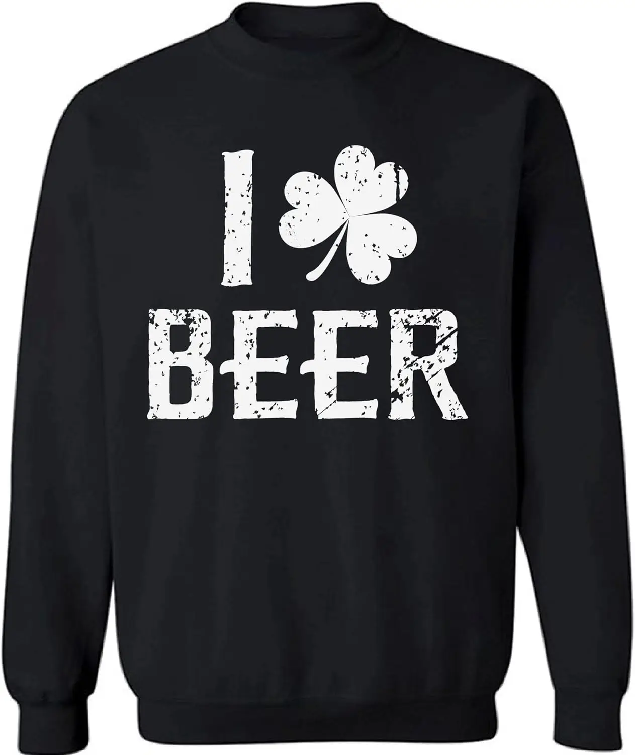 I Love Beer Shamrock Sweatshirt Irish Party Sweaters for Men and Women