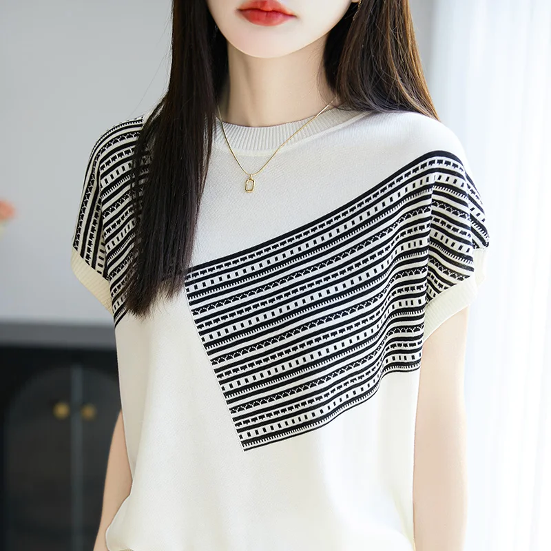 صيف جديد أزياء المرأة قصيرة الأكمام ليوسيل سترة المرأة فضفاضة ضئيلة تي شيرت