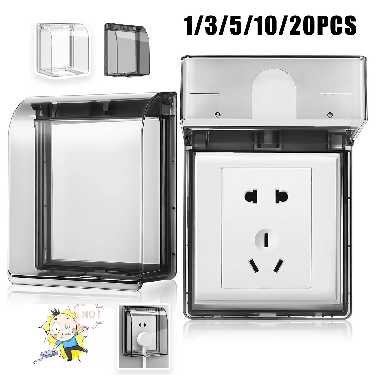 86-Type Universal Electrical Socket Cover Transparent Waterproof Switch Plate Protector Durable Household Wiring Accessories