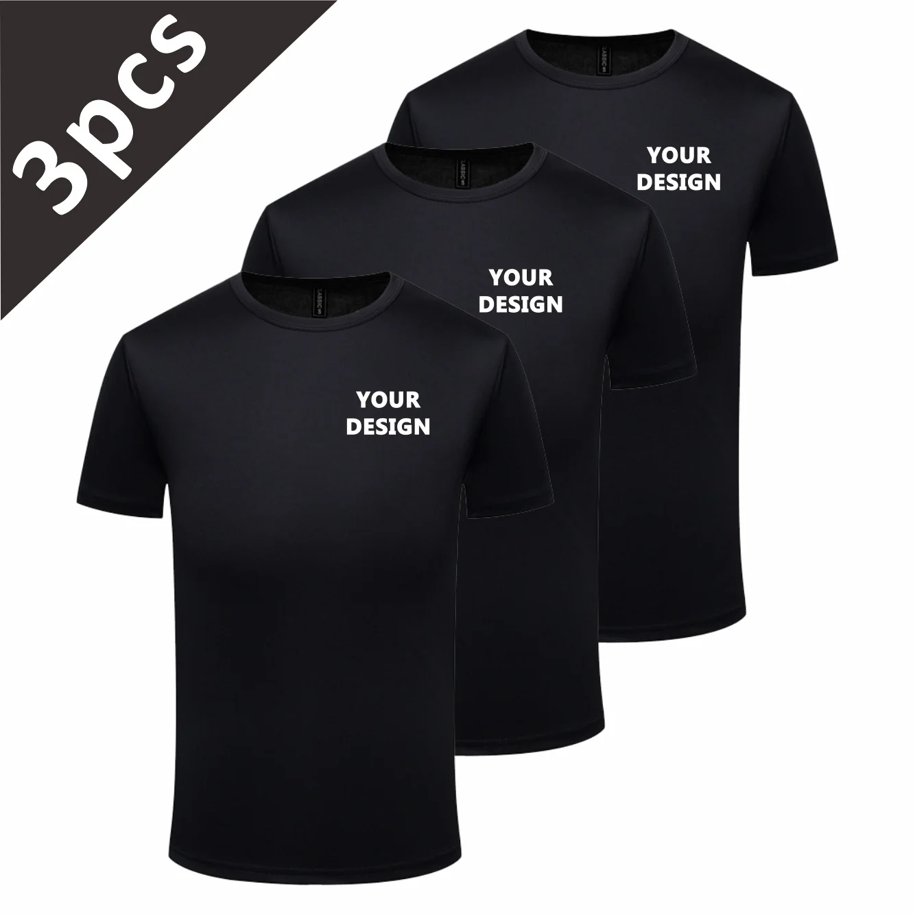 3-Piece Summer Quick-Drying T-Shirt Set Free Custom Logo Printing Breathable Sports Tops Personalized Design Team Activity Shirt