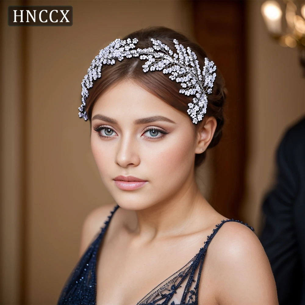 HNCCX Handmade Bridal Beaded Hair Hoop Girls Rhinestone Headdress Bride Women Hair Accessories Bride Headwear Hair Band CP644