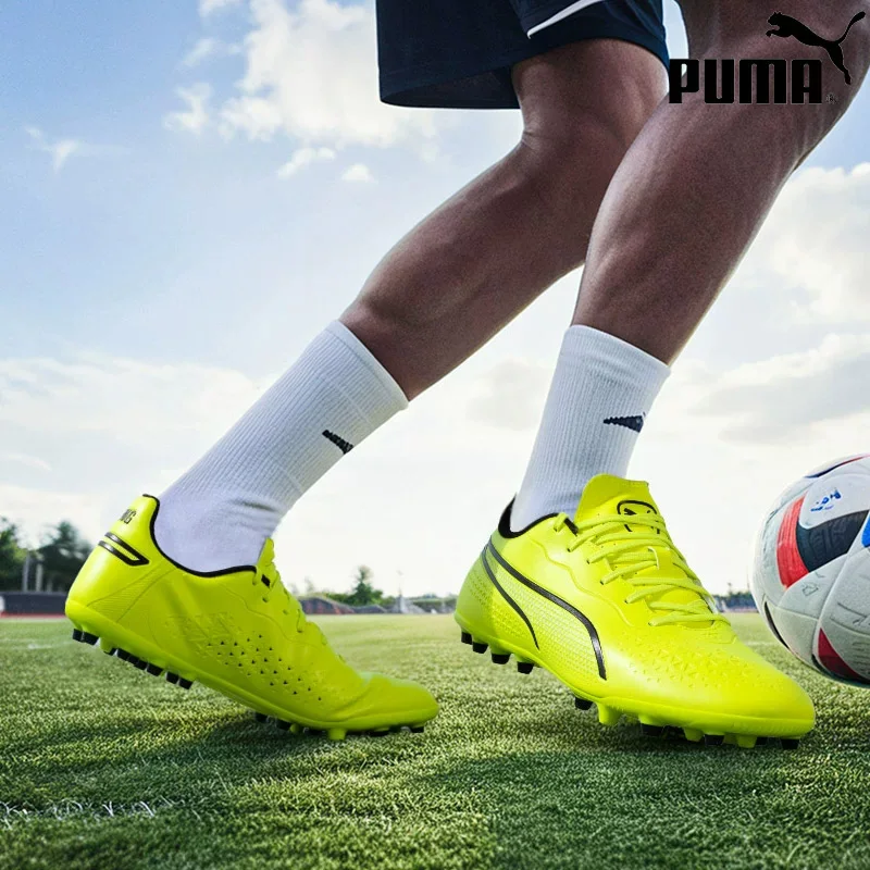 puma-fluorescent-green-mg-anti-slip-breathable-artificial-grass-professional-training-soccer-cleats-107572-02