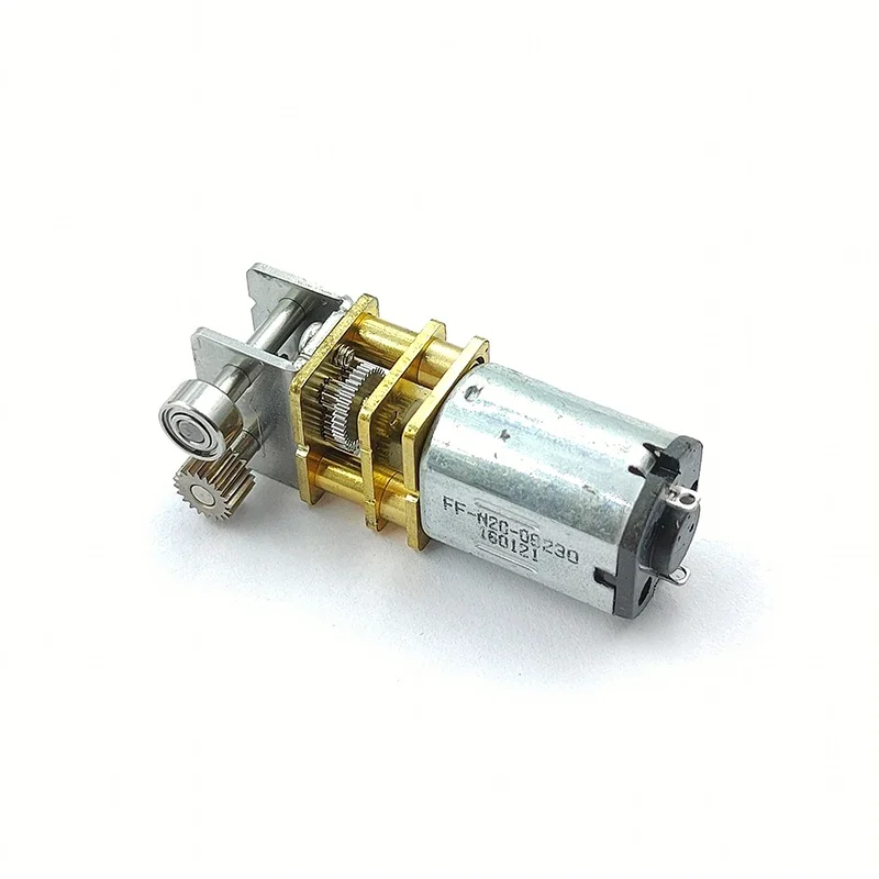 Mini N20 Gear Motor 3D Printing Pinter Pen Reduction Motor Turbo Worm Full Metal Gearbox Right Angle Output DC 3V 3.7V 5V 22RPM