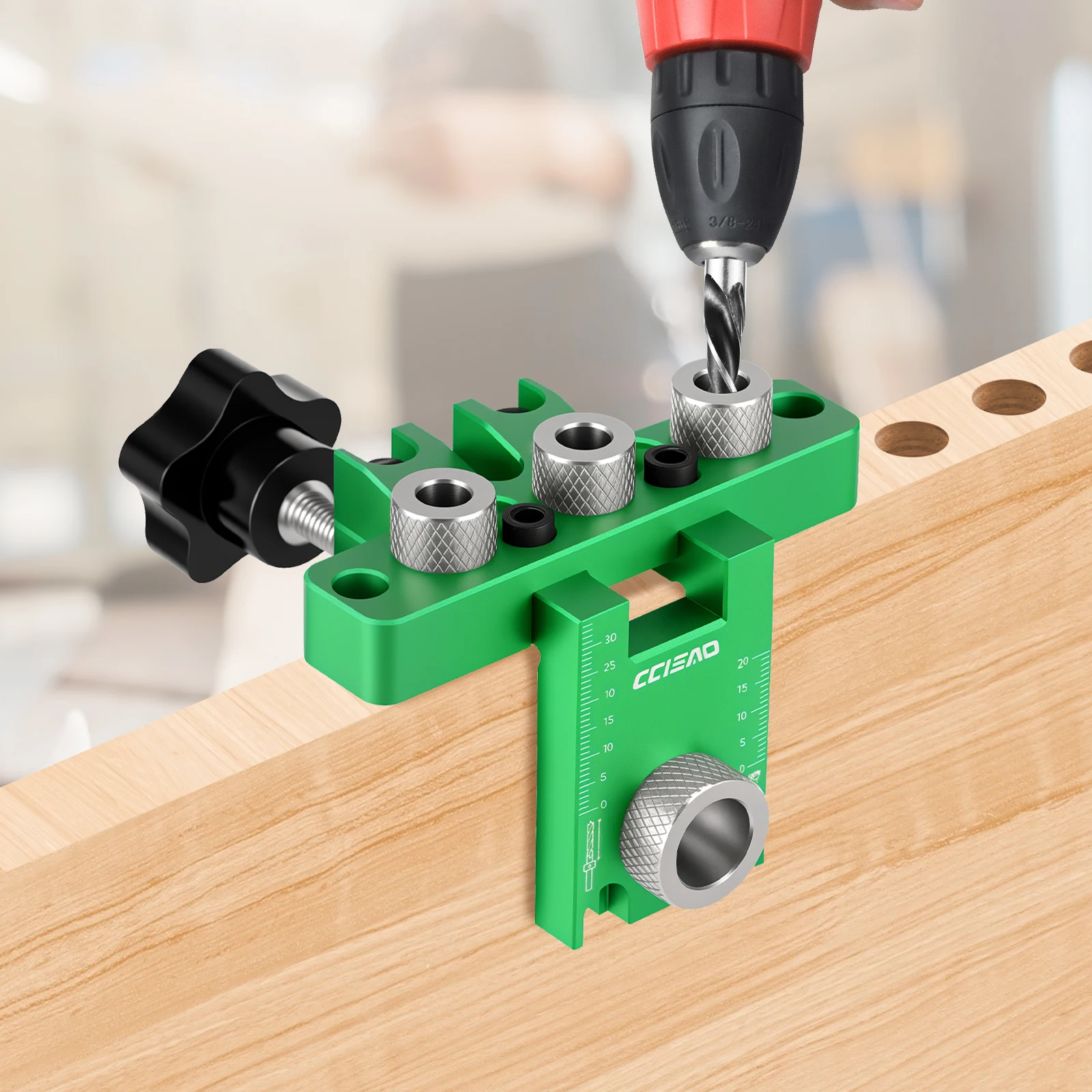 Pocket Hole Jig Kit 3 in 1 Adjustable Doweling Jig Kit Portable Woodworking Dowel Jig Kit with 8/10/15mm Drill Bits for Home