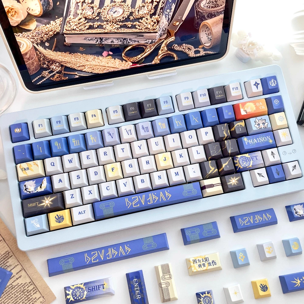 Honkai: Star Rail Keycap PBT Cherry Profile Phainon Theme Аниме Игровые колпачки для клавиш Полупрозрачные механические колпачки с боковой гравировкой