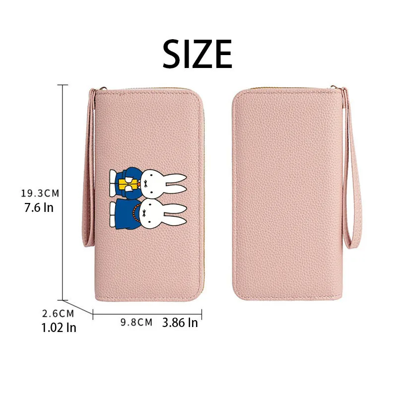 Cartoon Miffy Long Style Wallet Cute Multi Slot Coin Purse Portable Hold In Hand Zipper Card Holder Anime Peripheral Friend Gift