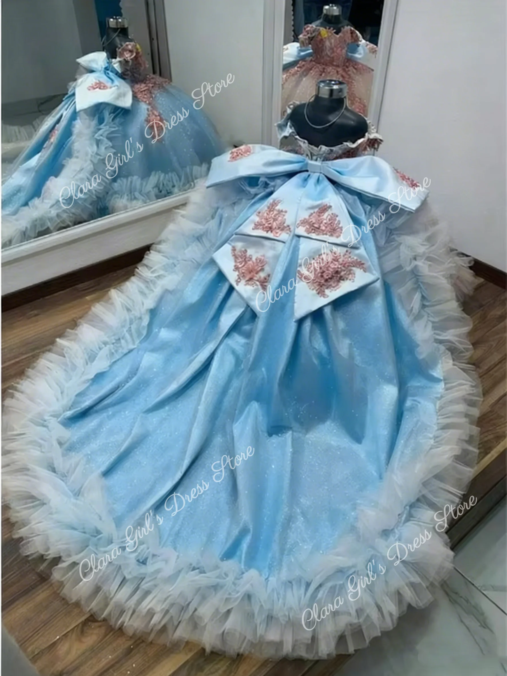 Kwaliteit licht champagne bloem meisjesjurk tule pluizig met applique voor trouwjurken kinderverjaardag avondjurken