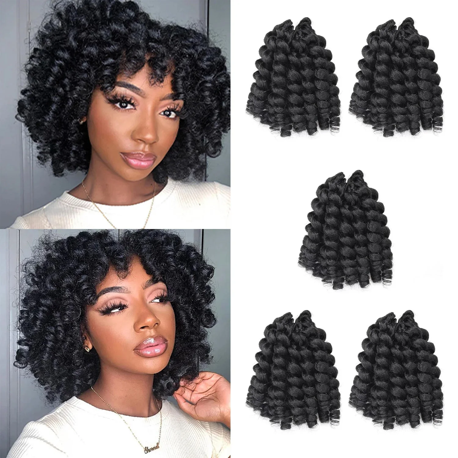 

Jamaican Bounce Crochet Hair 5 Packs Wand Curl Crochet Hair Curly Crochet Braids for Women synthetic hair