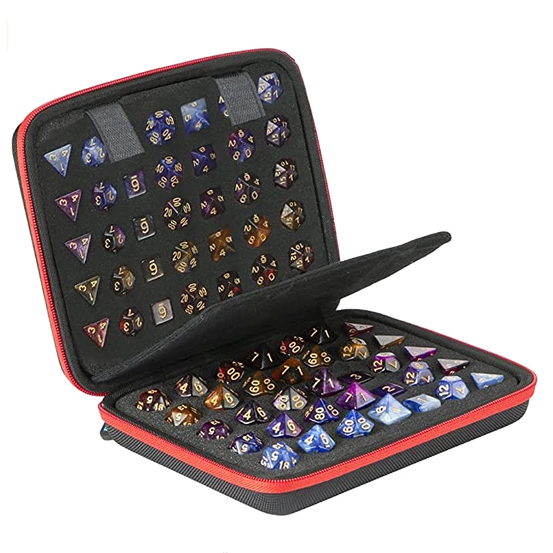 

.1Pc Hard Carrying Case For RPG Board Games Dice Package EVA 70 Hole Dice Bag With Partition For Portable Bag.