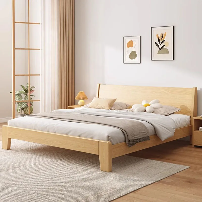 American Style Designer Bed Apartment Solid Wood Relax Full Body Modern Bed Free Shipping Minimalist Cama Casal Home Furniture