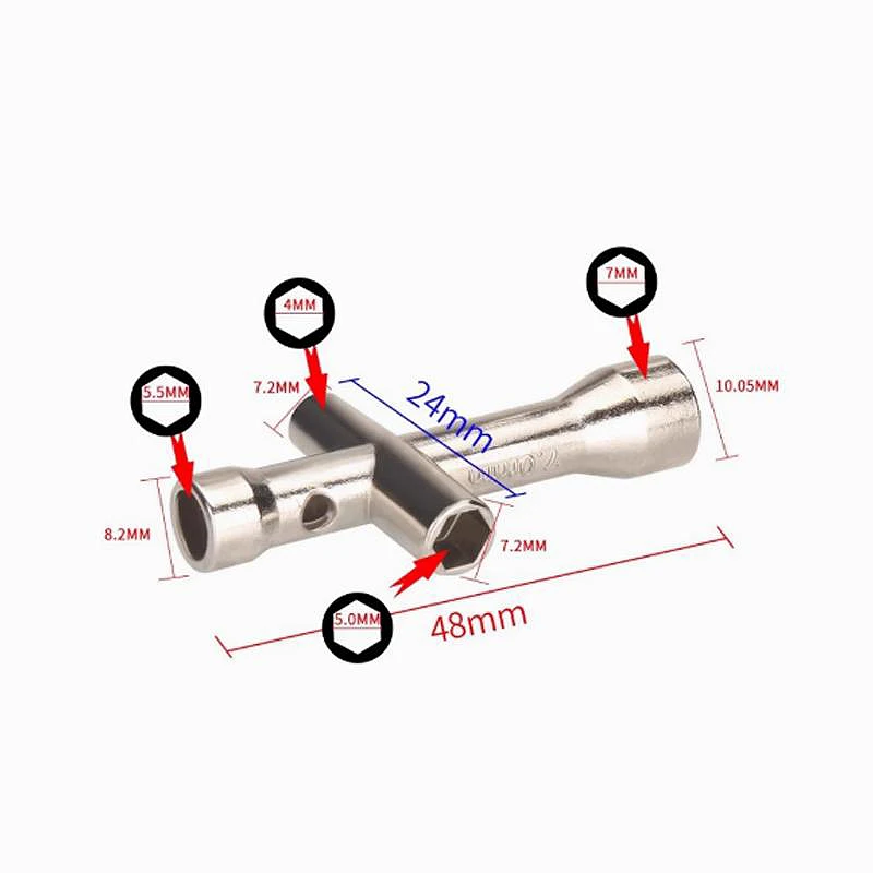 Mini M2 M2.5 M3 M4 Screw Nut Hexagonal Cross Wrench Sleeve Maintenance Tool 4 Size Car Cross Sleeve Wrench