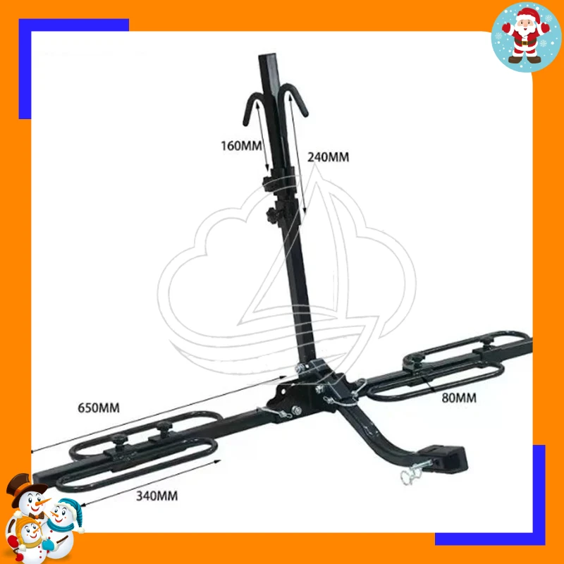 Universal Car Rear Mount Bicycle Rack Foldable Portable Suspension Bike Trailer Support