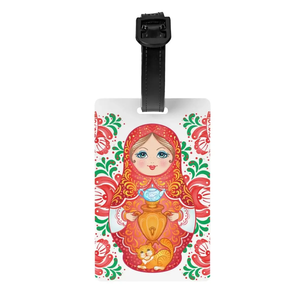 

Babushka Matryoshka Russian Doll Luggage Tags for Suitcases Privacy Cover ID Label