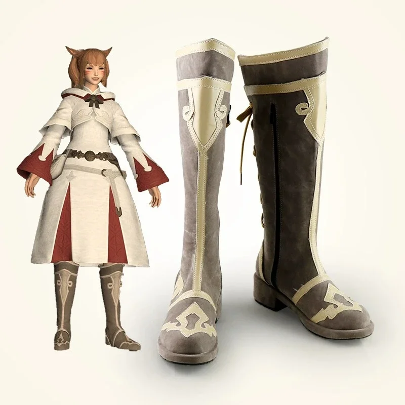 

FF14 White Magic School Uniform Halloween Carnival Party Cosplay Shoes Boots Costume