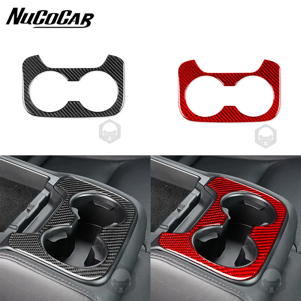 

For mazda cx9 2016-2023 Carbon Fiber Center Water Cup Holder Panel Trim Cover Car Interior Accessories Decorative Stickers