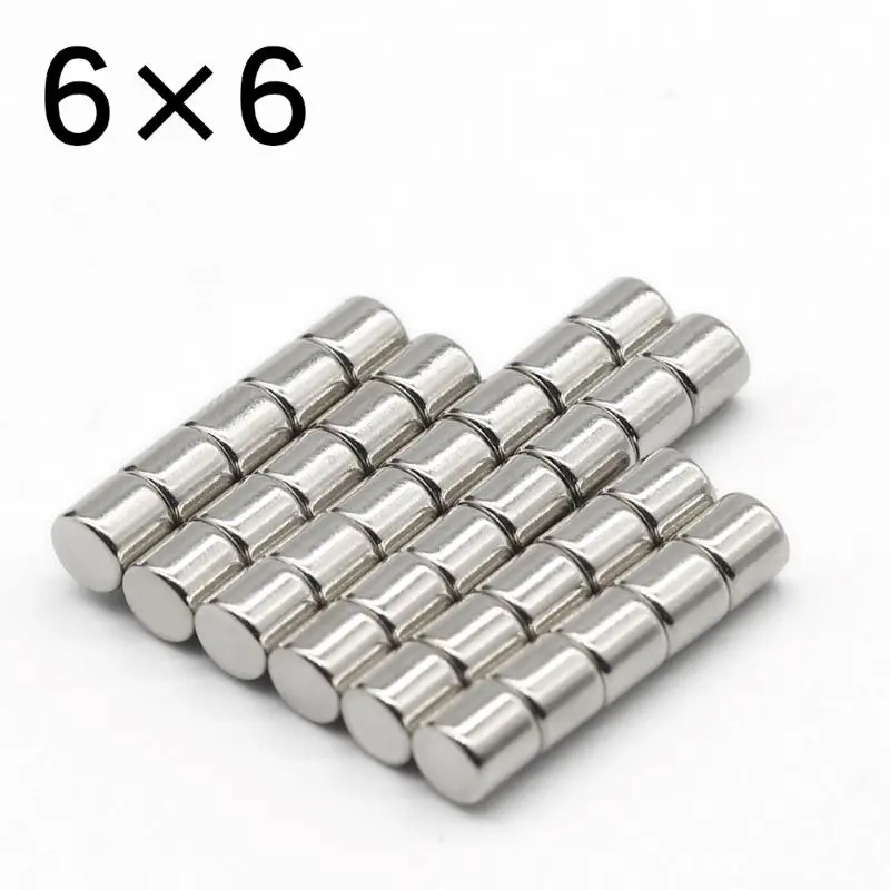 

20PCSMagnet Strong Magnetic Patch Cylindrical 6x6mm Strong Small Magnet 6 * 6mm High Strength Magnetic Steel Small Magnet