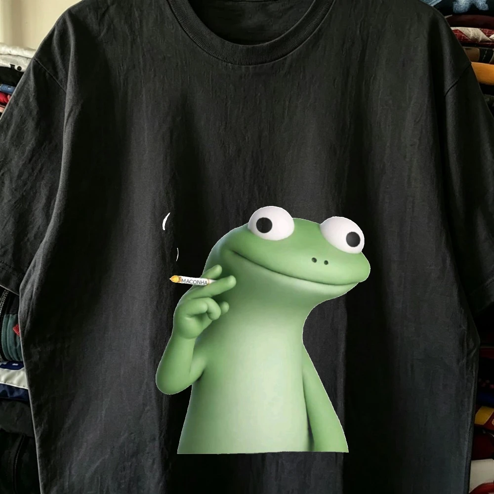 Humorous Cartoon Lizard Graphic Top Summer Party Outfit Tom The Lizard｜Lizard Lizard Lizard Hoppers Youth Fashion Trend