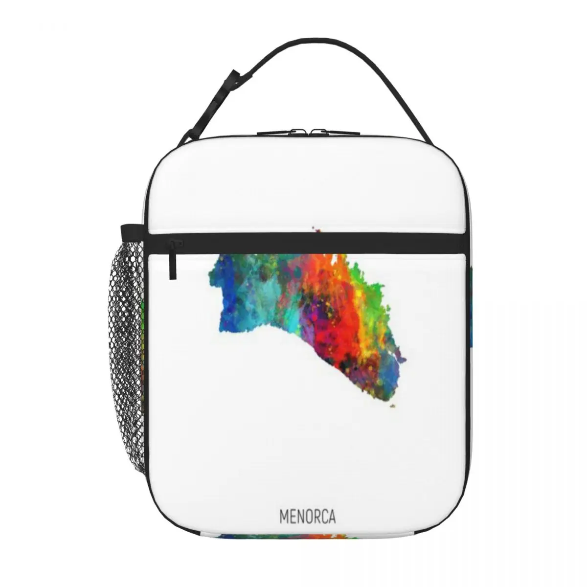 Bestselling Menorca Watercolor Map Trendy Insulated Tote Daily Meal Prep Insulated Snack Tote