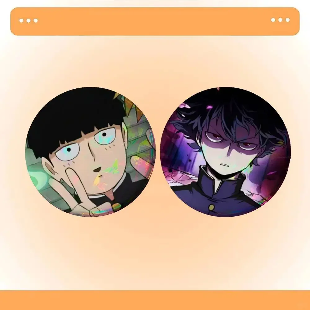 Anime Mob Psycho 100 Shigeo Kageyama  Badges 25 32 44 58 75 mm Round Cosplay Pin Bag Decor Fans Collect Brooch Souvenir