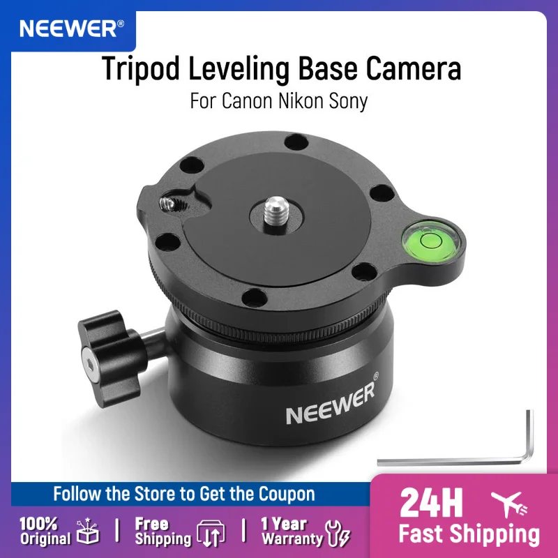 

NEEWER Tripod Leveling Base Camera Leveler Bubble Level Aluminum Adjusting Plate for Canon Nikon Sony DSLR Camera Camcorder