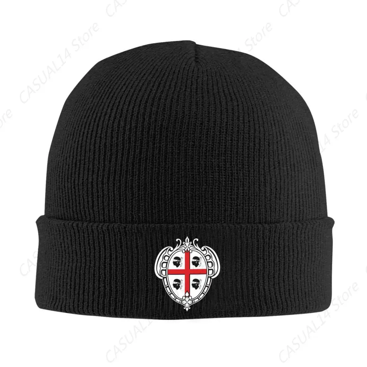 Custom Coat Of Arms Of Sardinia Flag Bonnet Hat Cool Knit Hats Unisex Adult Italy Sardegna Winter Warm Skullies Beanies Caps