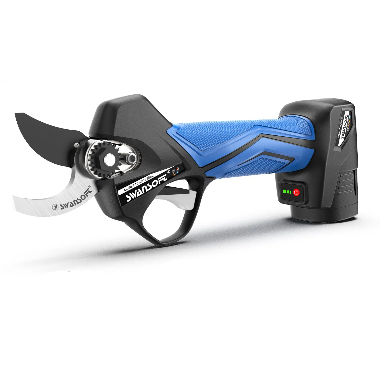 Sécateur électrique SWANSOFT 28 mm avec deux batteries, coupe progressive, outil de jardinage pour la taille des arbres PRU28, PRU28 SE