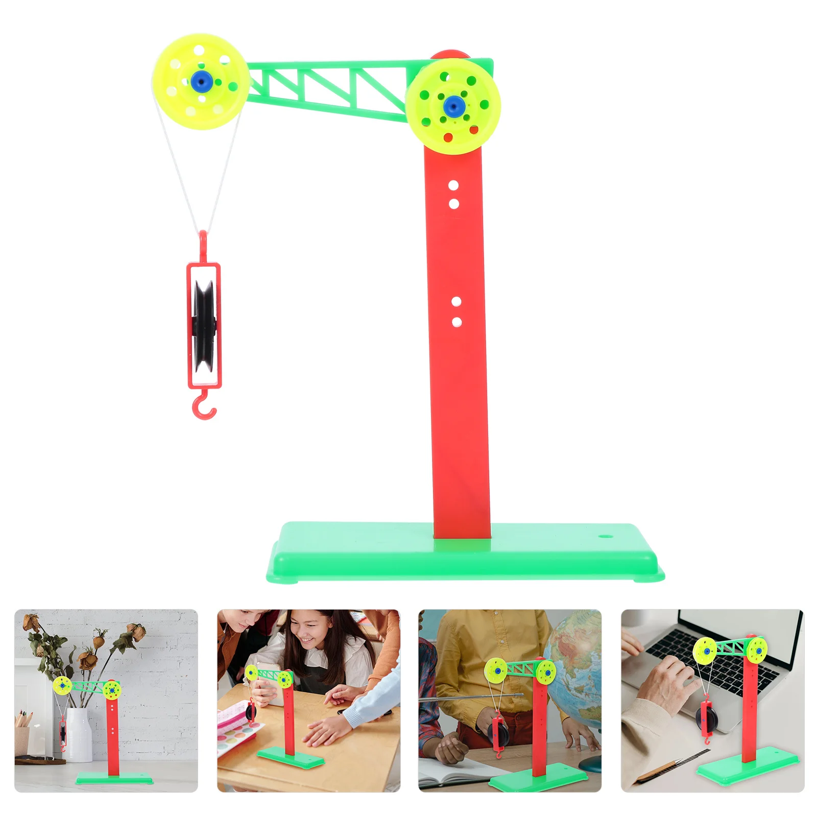 

1Set Sliding Wheel Group Bracket Plastic Pulley Block Set for Physics Experiments Mechanical Advantage Demonstration Teaching