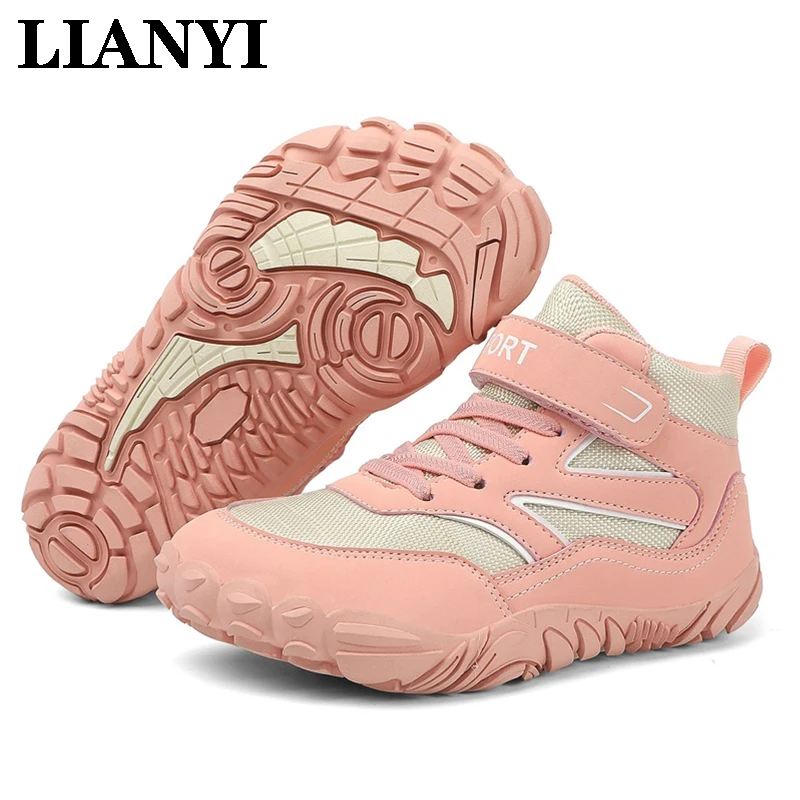 

Lianyi Children's Walking Shoes Snow Boots Girls' Winter Thickened Outdoor Non-slip Warm Fleece Lining Waterproof High-top Shoes