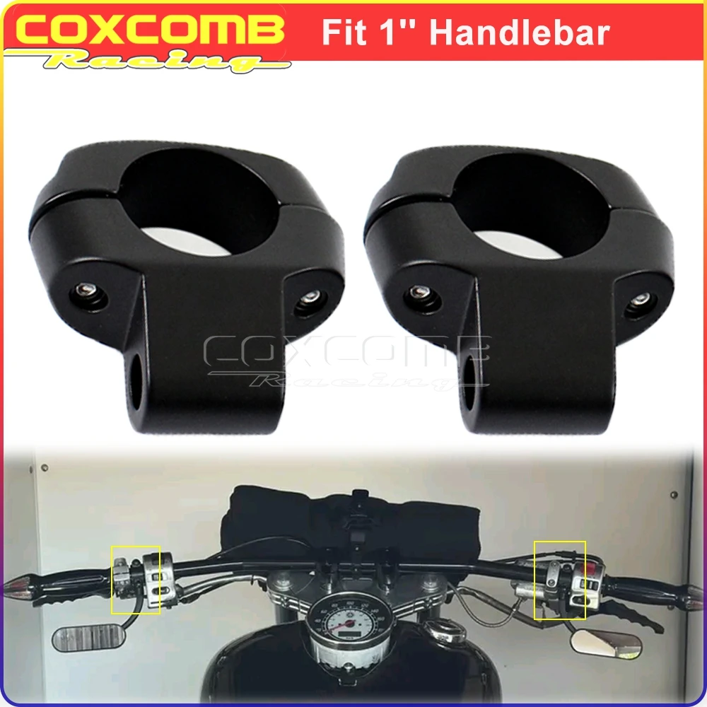 For Harley Sportster Cruiser Scooter Touring Softail Motorcycle Rear View Mirror Mount Fasten Clamp Holder Bracket Support 25MM
