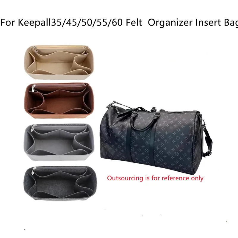 

For Keepall 35 45 50 55 60 Travel bag Insert Bag Felt Makeup Organizer Bag Inner Purse Portable Base Shaper