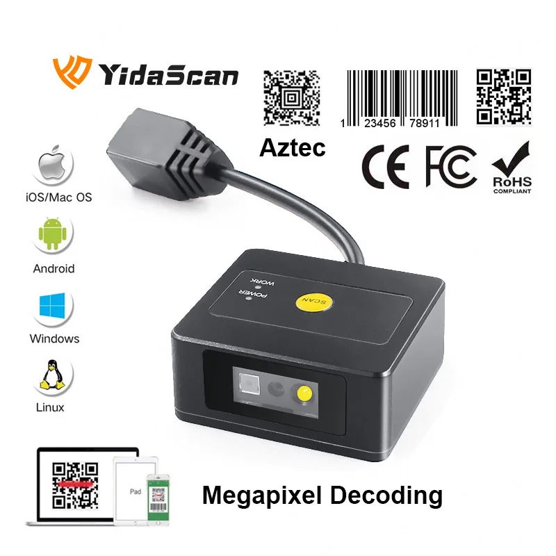 

YidaScan FM22 OEM ODM Megapixel 1D 2D Barcode Scanner Module USB RS232 Barcode Reader Aztec PDF417 QR Code Reader DM Self Locker