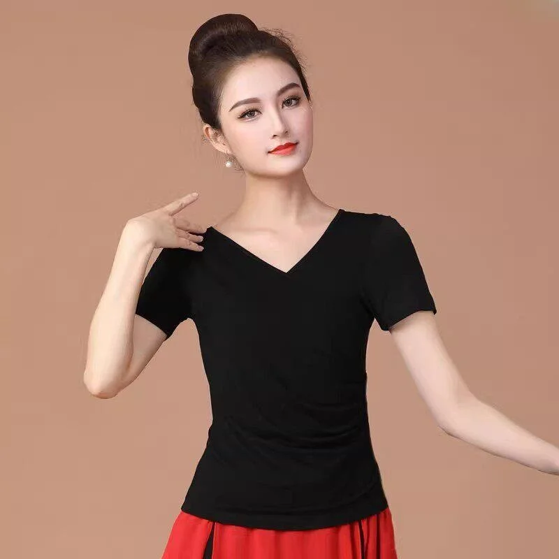 modale-long-sleeve-dancewear-for-middle-aged-and-elderly-women-square-dance-practice-uniform-short-sleeve-black-long-sleeve