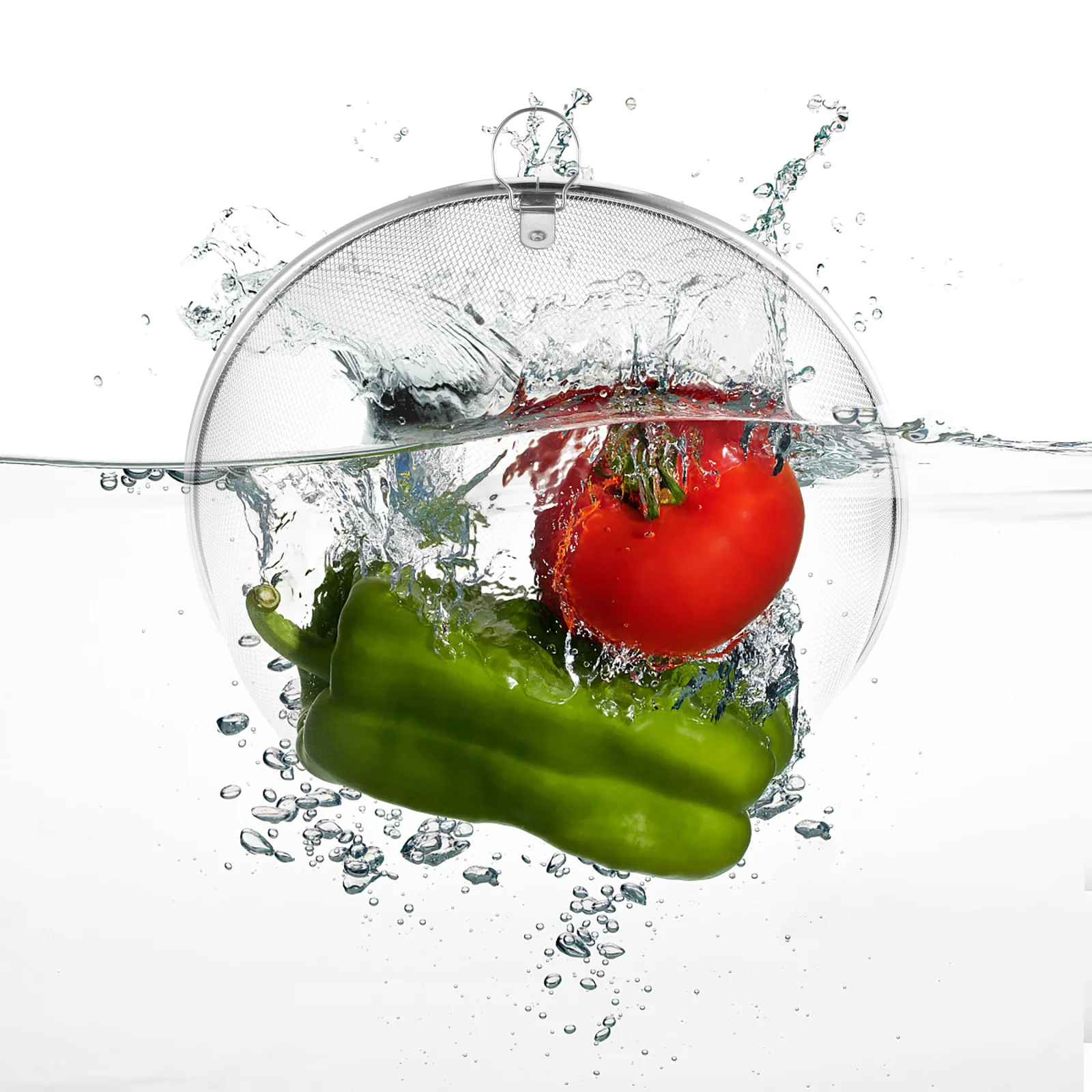 

Professional Fruits Vegetable Strainer Rice Cleaning Washing Basket Stainless Steel Practical Handheld Flour Powder