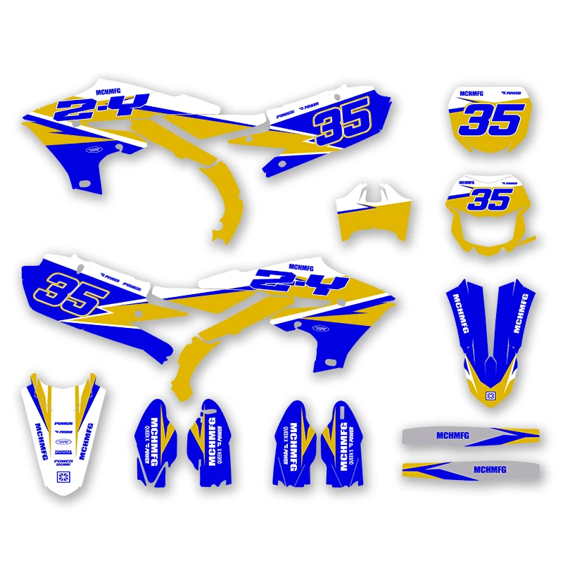 Fewfuss Holographic Chrome Racing Decal Graphics Kit for Yamaha 2019-2023 YZF250 & 2018-2022 YZF450, WRF450 WRF250 Motorcycle