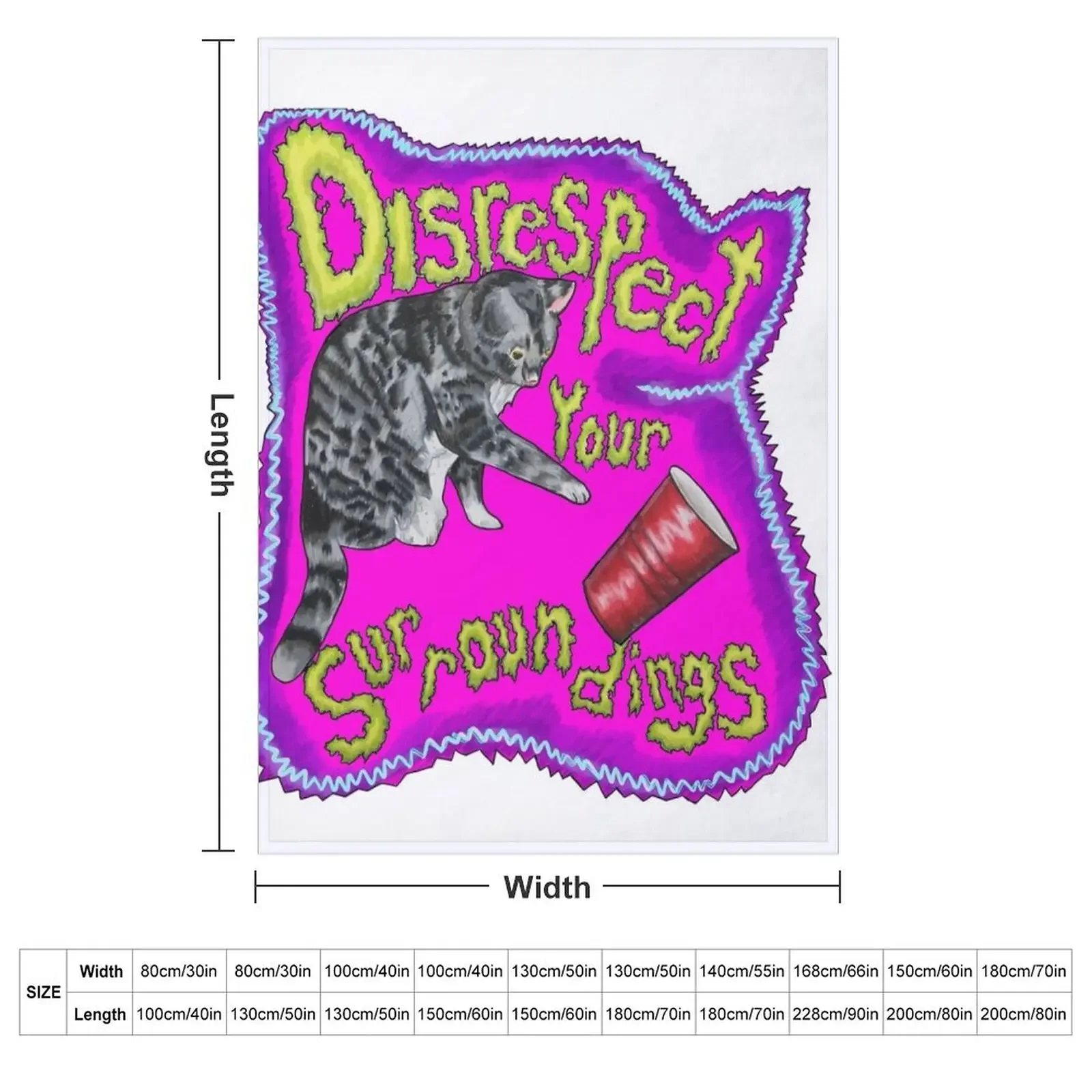 Disrespect Your Surroundings Throw Blanket Custom Furrys Soft Plaid Bed Fashionable Blankets