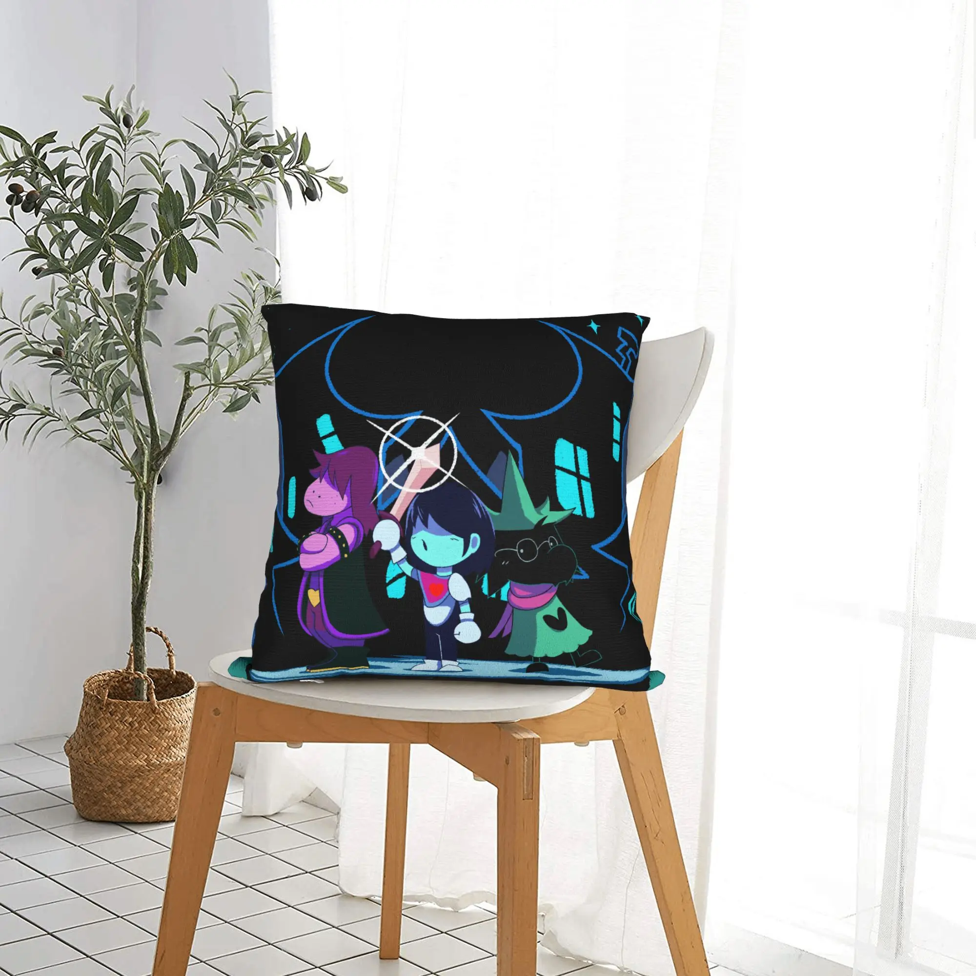 Deltarunes Kris Ralsei Susie Pillowcase Printed Cushion Cover Decorative  Pillow Case Cover Car Square
