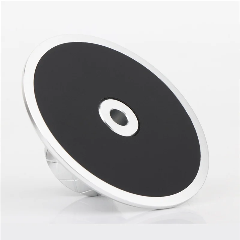 Mesa giratória de vinil eficiente, estabilizador de disco de metal, redutor de vibração, braçadeira de gravação, prata, durável, fácil instalação