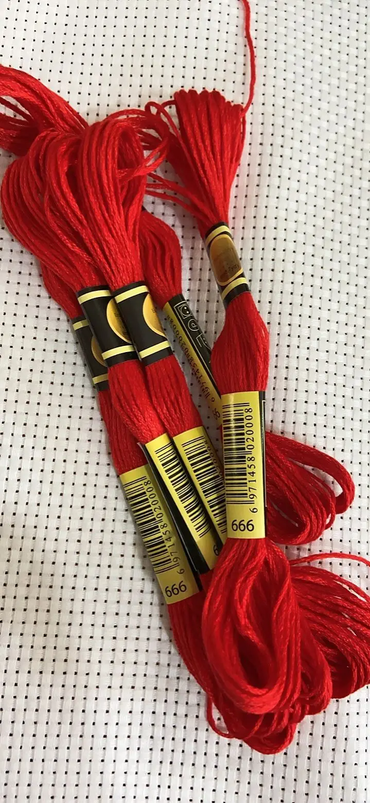 10PCS/LOL Set Cross Stitch Thread Embroidery Floss For Beginners DIY  No Repeat Rainbow DMC CODE 666