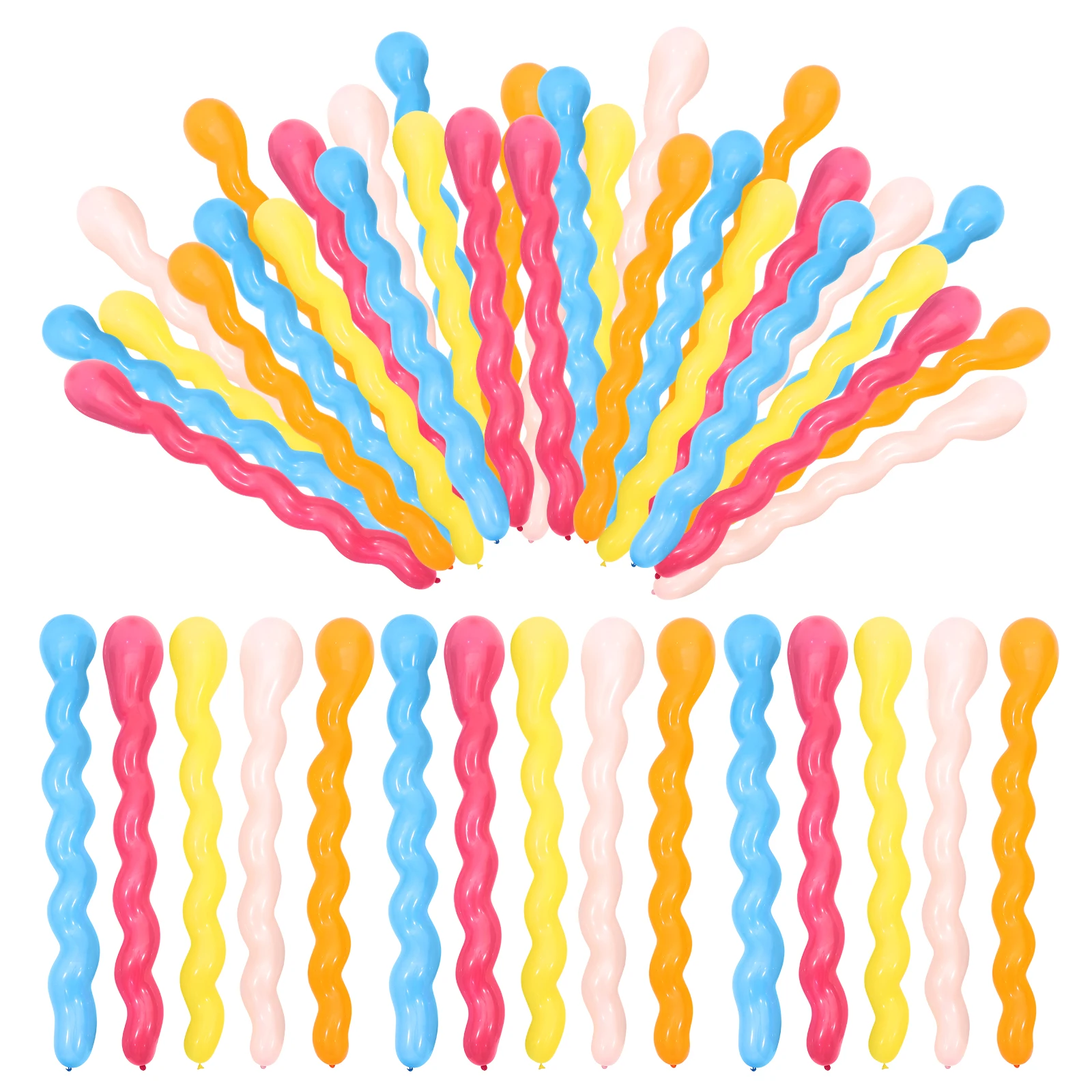 

100pcs Latex Spiral Balloons 1.5G Colorful Twisted Party Decorations For Birthday Wedding Festival Long Spiral Balloons Assorted