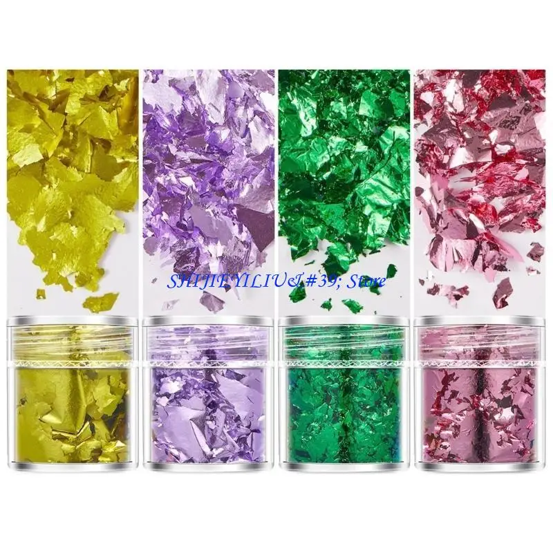 

E21F Imitation Gold Flakes for Painting and Jewelry Making Sequins Glitter Confettis Brilliant Gold Flakes for Crafters