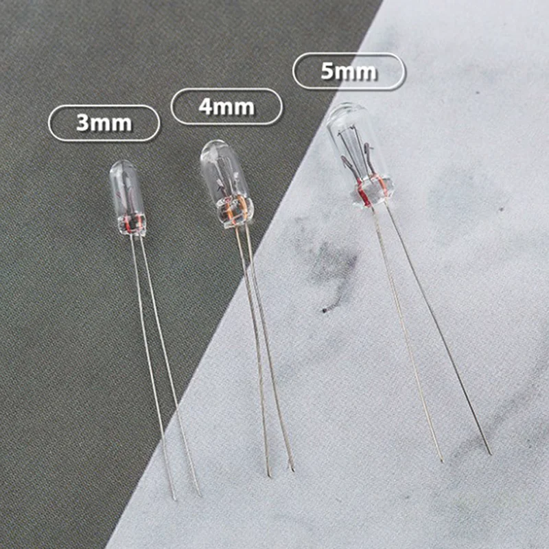 

25PCS 12V Mini Tungsten Bulbs - 3mm/4mm/5mm Clear Indicator Lights for Switches & Buttons​