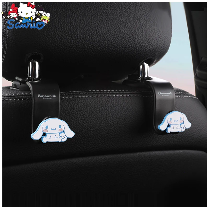 Sanrio Cute Melody Cinnamoroll Cartoon Hooks Car Seat Back Hanger Headrest Mount Storage Holder Animal Decoration Hook Girl Gift